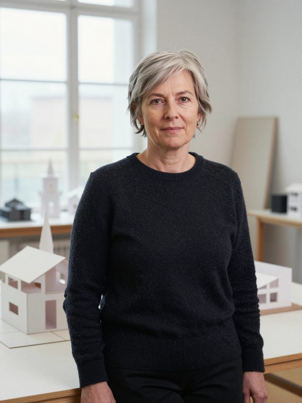 Portrait of Ingrid Vatne in the studio.