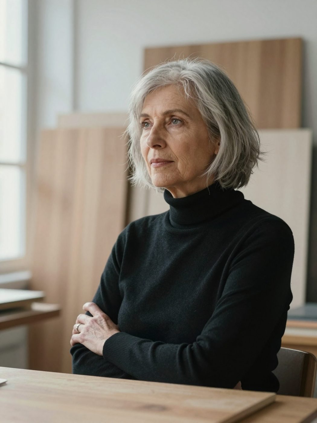 Portrait of Marit Solberg in the studio.